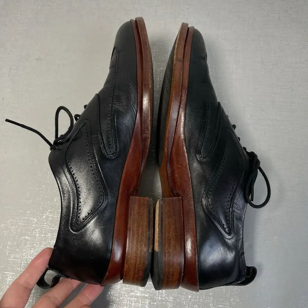 Cole Haan Men's 8.5 M‎ Black Leather Washington Grand 2.0 Oxford Shoes C28182
